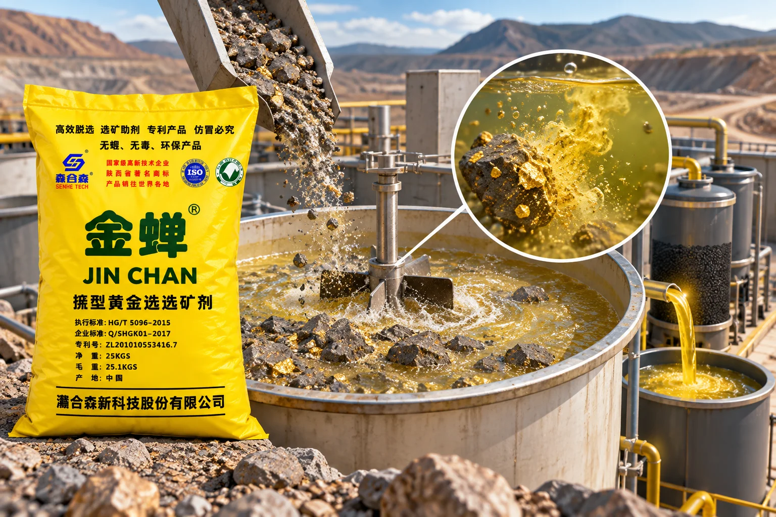 Jinchan Gold Dressing Agent untuk proses gold leaching dan pengolahan emas
