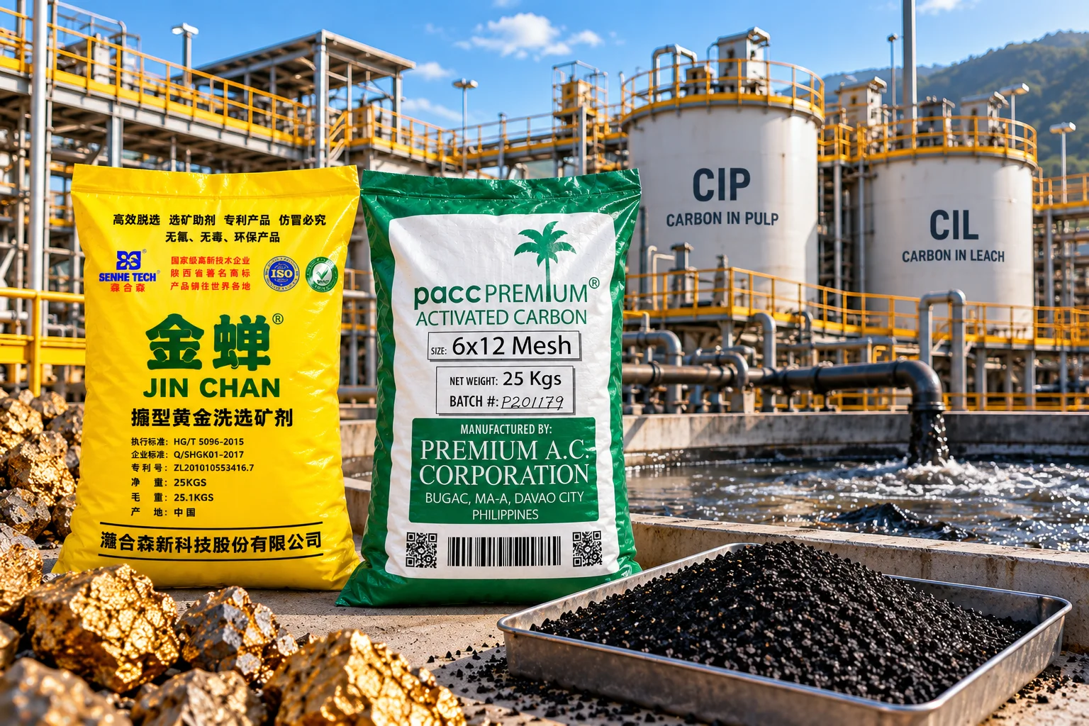 Jinchan dalam proses CIP dan CIL untuk pengolahan emas